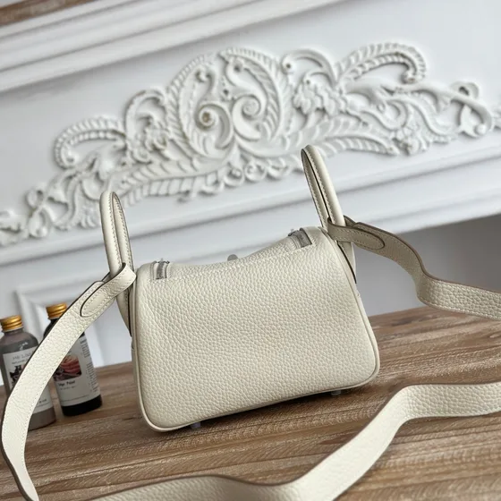 Hermes Mini Lindy White Shoulder Bag