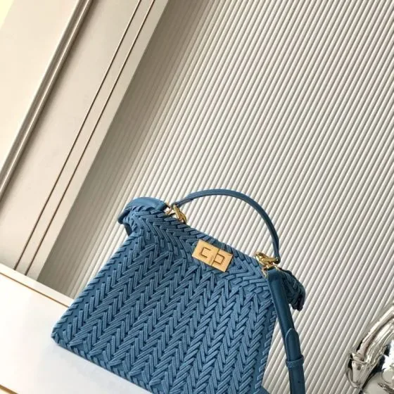 Fendi Peekaboo Blue Top Handle