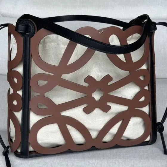 Loewe Anagram Cut Out Tote Bag Pecan Black Tote Bag