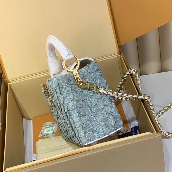 Louis Vuitton Capucines Mini Light Blue Denim 21cm Top Handle
