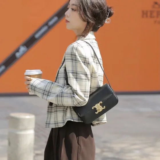 Celine Triomphe Noir Sac épaule