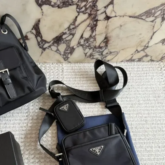 Prada Re-Nylon Shoulder Bag With Pouch Black Crossbody