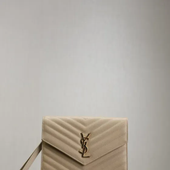 YSL Cassandre Matelass Envelope Flap Bag Beige Crossbody