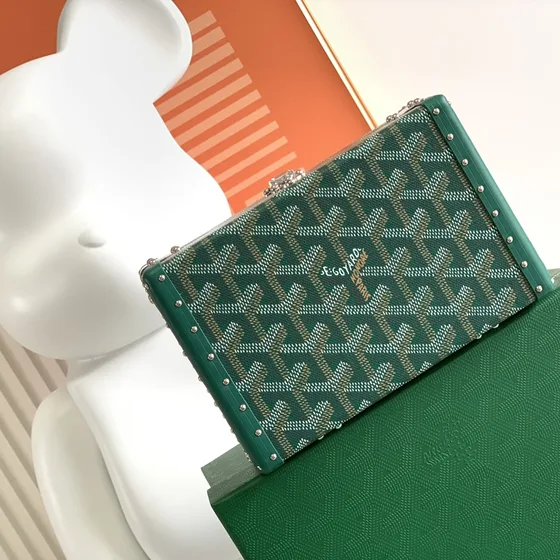 Goyard Minaudière Trunk Grön Clutch
