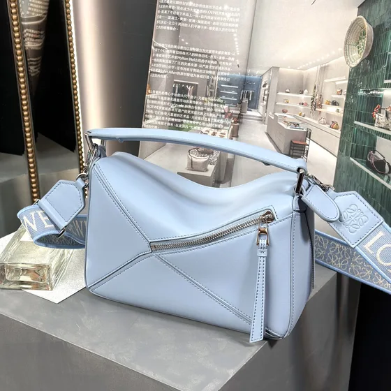 Loewe Puzzle Bag Small Light Mavi Omuz çantası