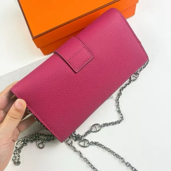 Hermes Constance Long To Go Rose Viola Woc
