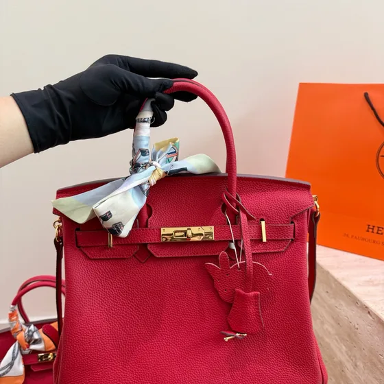 Hermes Birkin Rød Tophåndtag