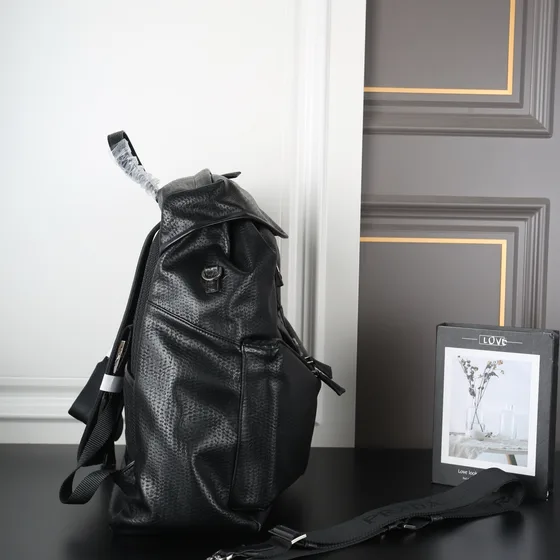 Prada Re-Nylon Backpack With Saffiano Leather Details Black Backpack