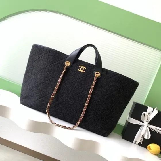 Chanel Quilted Tote Black Tote Bag