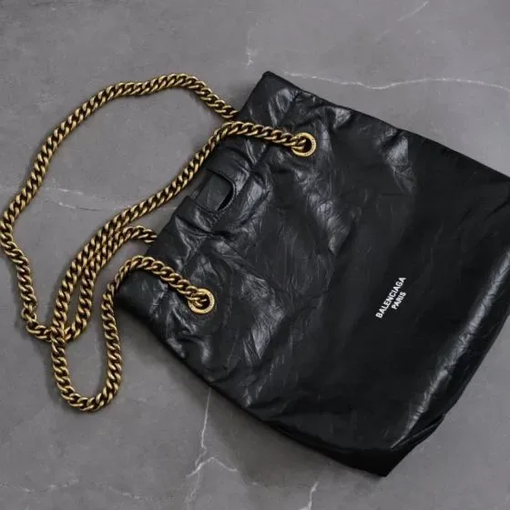 Balenciaga Crush Medium Tote Bag Black Tote Bag