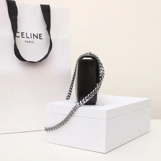 Celine Triomphe Chain Bag أسود Shoulder Bag