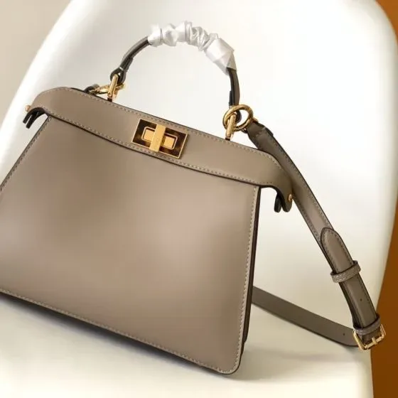 Fendi Peekaboo Iseeu Small Dove Gray Top Handle