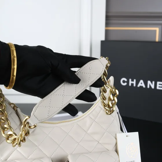 Chanel Matelasse Chain Hobo White Hobo