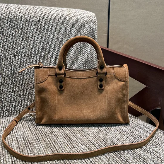 Balenciaga Le City Small Bag Camel Suède Bovenhandgreep