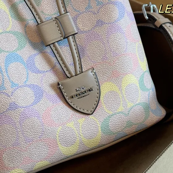 Coach Rowan Bolso cubo Pastel Rainbow Signature Crossbody