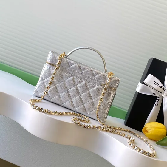 Chanel Vanity Case Sølv Vanity