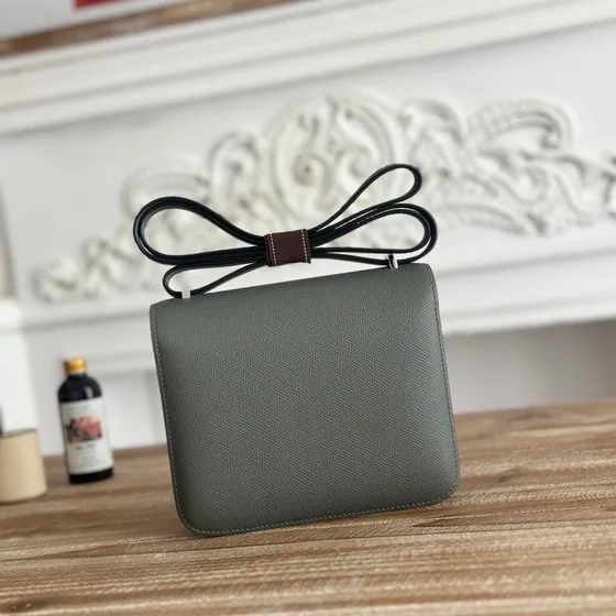 Hermes Constance Gray Crossbody