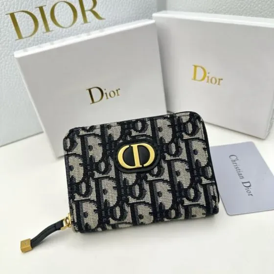 Dior 30 Montaigne Lotus Wallet Beige And Black Wallet