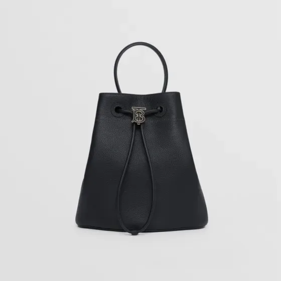 Burberry Tb Drawstring Bucket Bag Black Top Handle