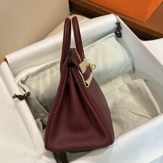 Hermes Birkin 25 Bordeaux Tophåndtag