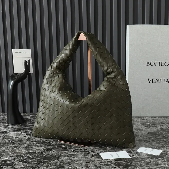 Bottega Veneta Small Hop Hobo Bag Dark Olive Verde Hobo