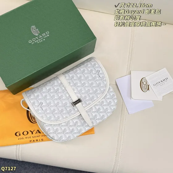 Goyard Belvedere Bolso mensajero Azul marino Azul 22.16cm Crossbody