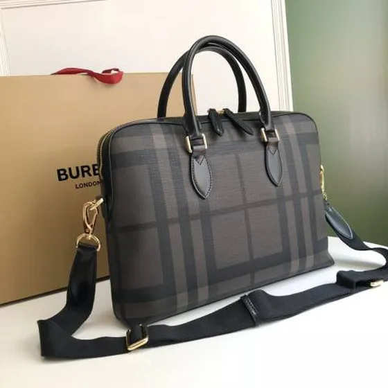Burberry Pasta Smoked Check Marrom Preto 37 x 5 x 27cm business
