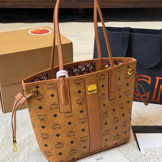 MCM Liz Shopper Tote Cognac/Coklat Tote Bag