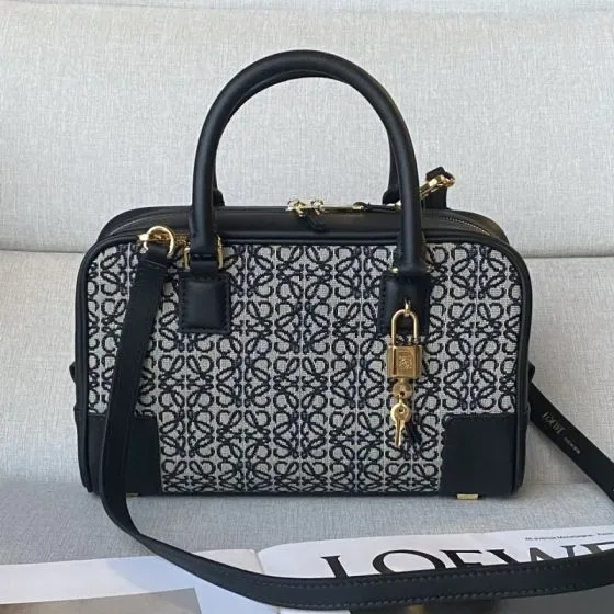 Loewe Amazona Bag Black Gray Top Handle