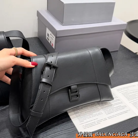 Balenciaga Hourglass Sling Bag Black Crossbody