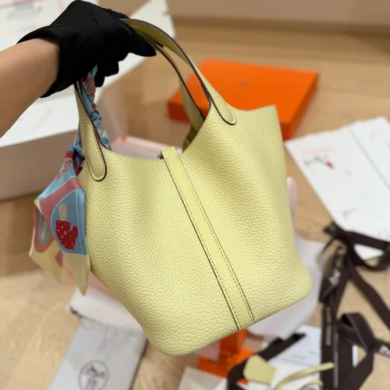 Hermes Picotin Lock Milton Jaune Anse supérieure