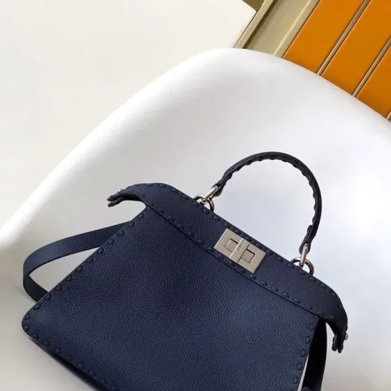 Fendi Peekaboo Iseeu Navy Blue Top Handle