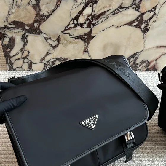Prada Re-Nylon And Saffiano Leather Shoulder Bag Black Shoulder Bag