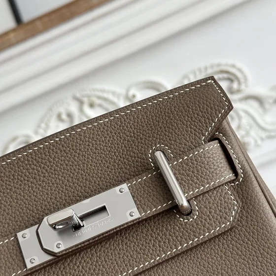 Hermes Kelly A Dos Etoupe Grey Backpack