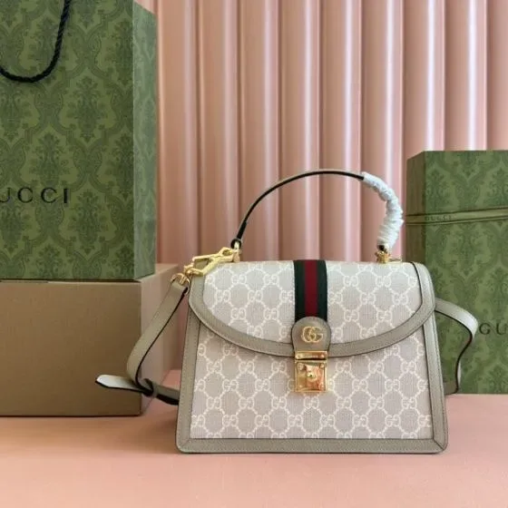 Gucci Ophidia Gg Small Top Handle Bag بيج Top Handle