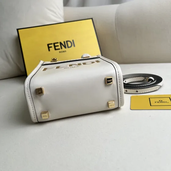 Fendi Sunshine Mini Shopper White Top Handle
