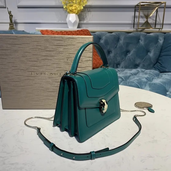 Bvlgari Serpenti Forever Top Handle Bag Emerald Green Top Handle