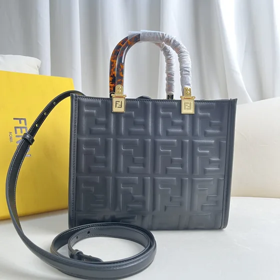 Fendi Sunshine Shopper Small Dark Grå Kass