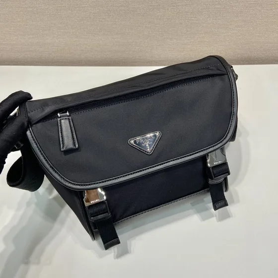 Prada Re-Nylon And Saffiano Leather Shoulder Bag Black Shoulder Bag