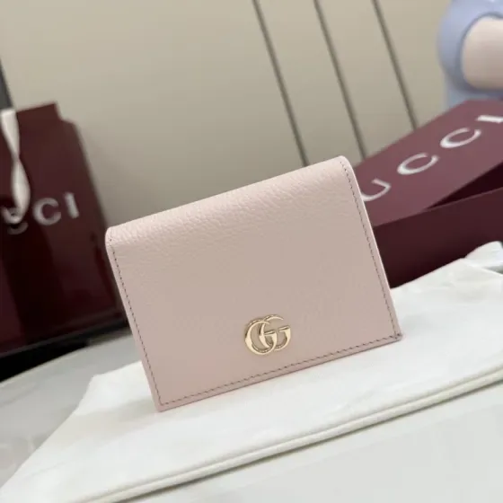 Gucci Gg Marmont Card Case Wallet Light Pink Wallet