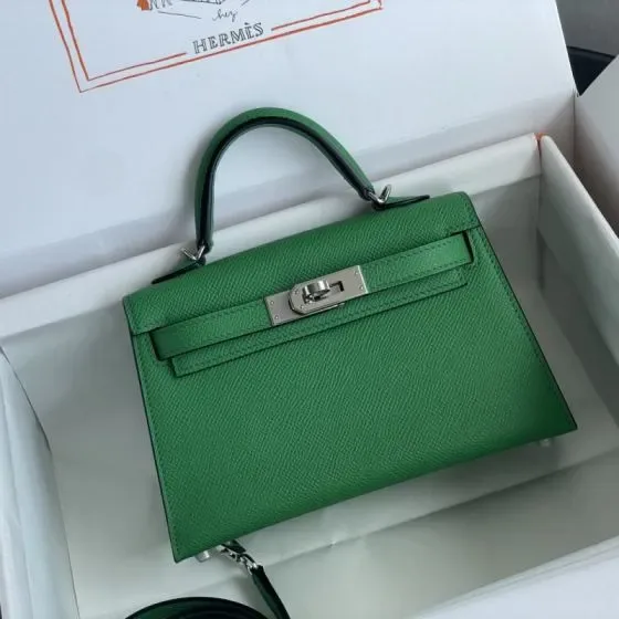 Hermes Mini Kelly 20 Vert Vertigo Green 20cm Top Handle