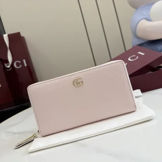 Gucci Gg Marmont Zip Around Wallet Light Pink Wallet