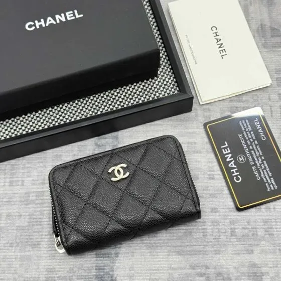 Chanel Classic Zipped Coin Purse Black Card Holder
