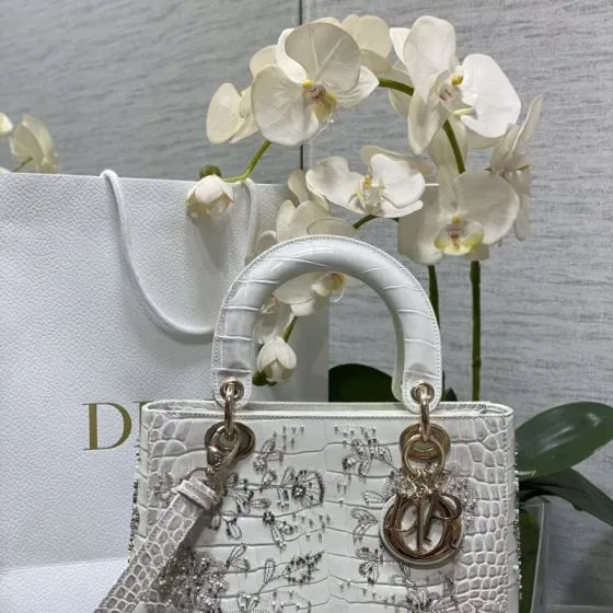 Dior Lady Dior Putih Top Handle