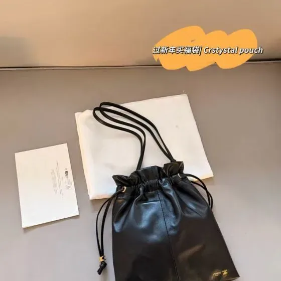 Celine Crystal Pouch Black Shoulder Bag