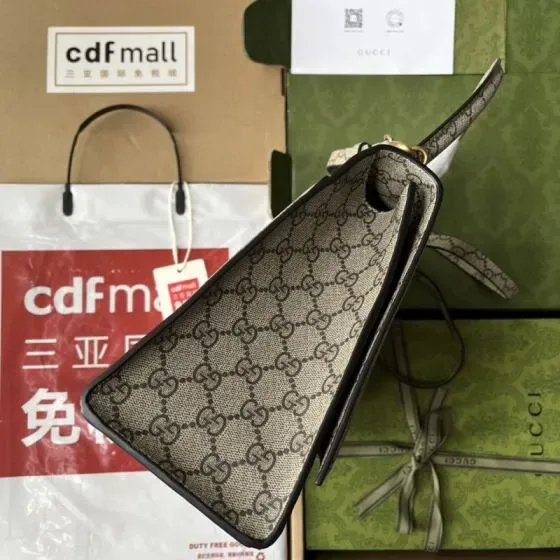 Balenciaga Gg Supreme Padlock Shoulder Bag Beige Ebony Shoulder Bag