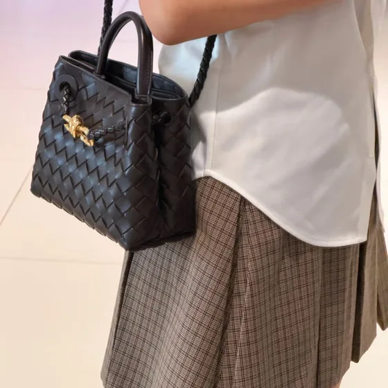 Bottega Veneta Andiamo Top Handle Bag Small Black Top Handle