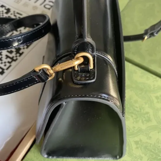 Balenciaga Hourglass Top Handle Bag Black Top Handle