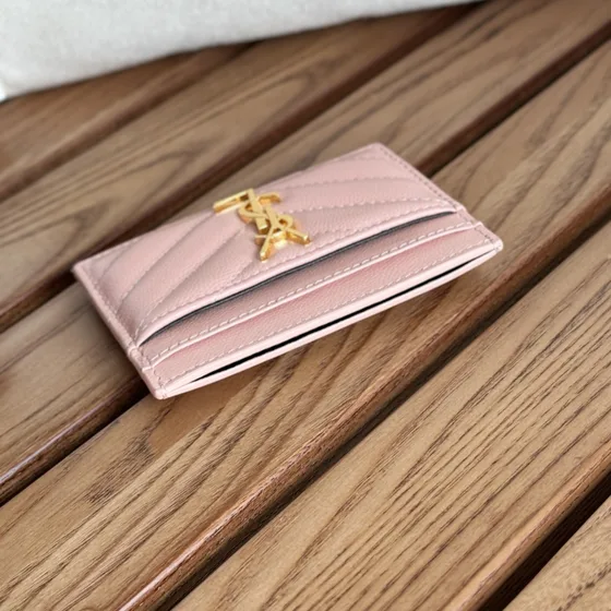 YSL Cassandre Matelassé Card Holder Розовый Card Holder