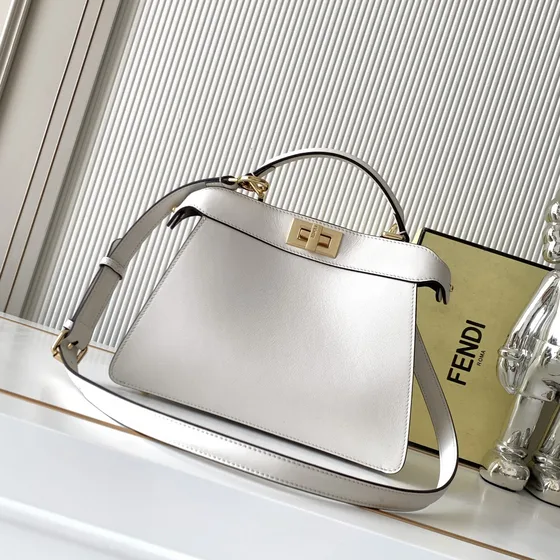Fendi Peekaboo Iseeu Medium White Top Handle